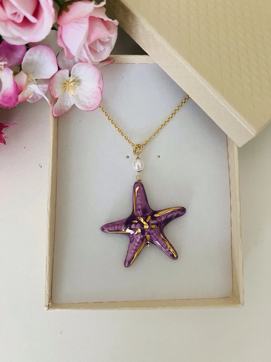 Collana con ciondolo a forma di stella marina in argento 925