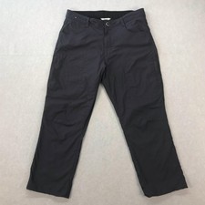 Orvis Pants Mens 34x30 Black Fleece Lined Nylon Stretch Hiking Measure 34X27.5