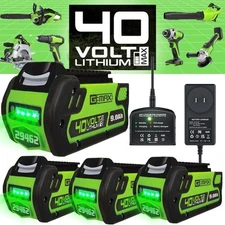 40V 10.0Ah For Greenworks G-MAX Lithium Battery 29472 29462 29252 20202/Charger