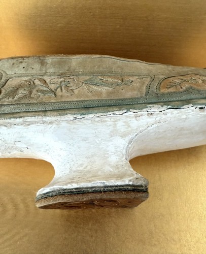 ANTIKER 19. JH. QUING CHINESISCHER BESTICKTER SEIDENMANDSCHU PLATEAUSCHUH DRACHENGESICHT - Bild 8 von 13