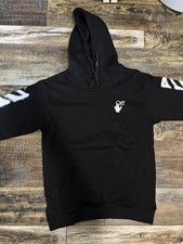 Off-White Hoodie Black M with Arrows Logo Designer Streetwear