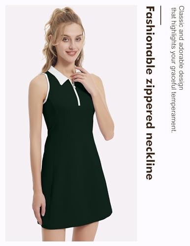 GGOV DAMEN ZWEITEILIGE TENNIS GOLF WEAR KLEIDER F DAMEN M - 04 DUNKELGRÜN - Bild 2 von 5