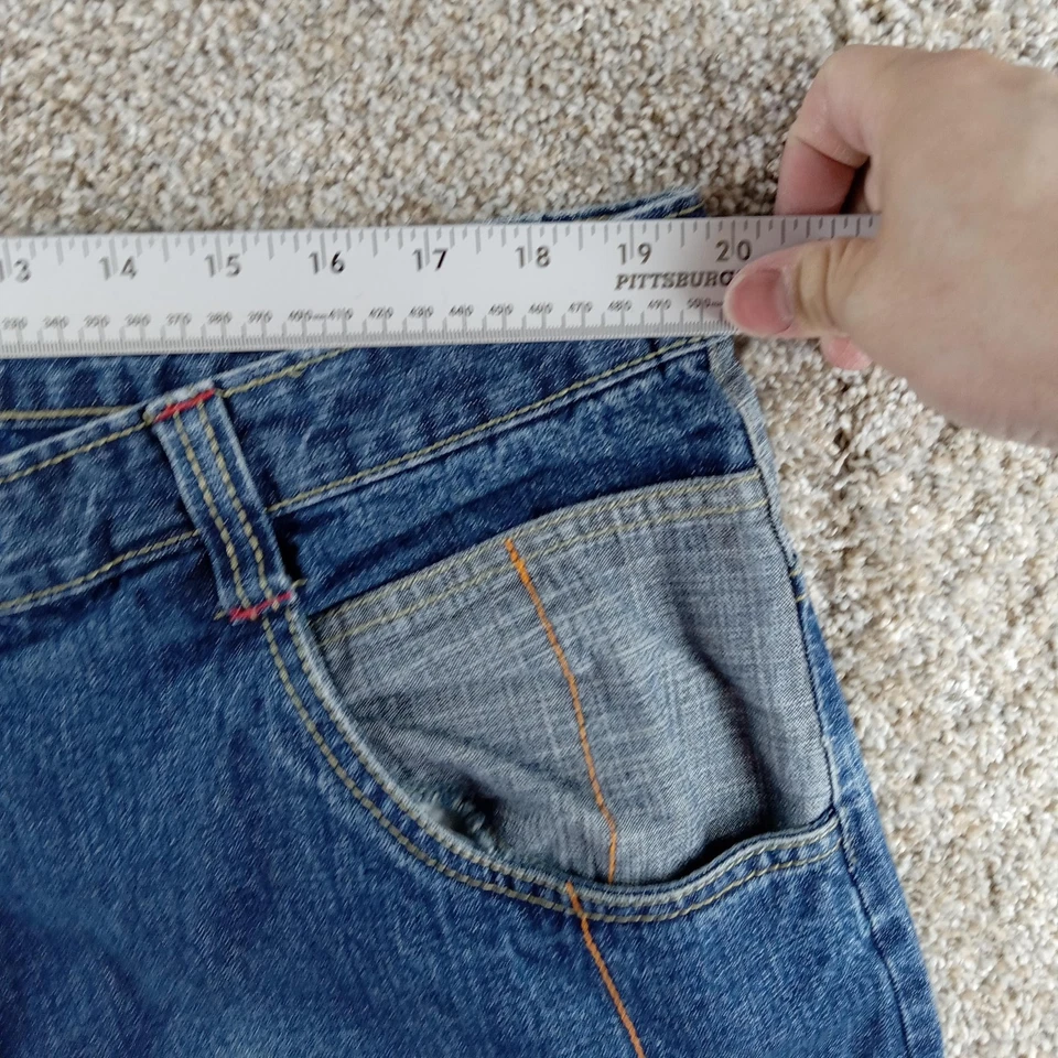 Akademiks Shorts Mens 42 Denim Baggy Hip Hop Y2K Streetwear Embroidered Jean - Image 4 of 4