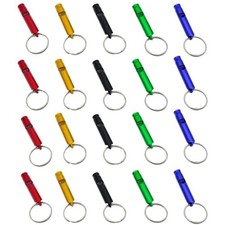 20 Pcs Emergency Whistle Aluminum Alloy Emergency Whistle Survival Loud with