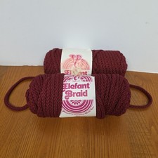 2 Vintage Elephant Braid Textured Herculon 6-7 MM50 Yards J 53 Maroon Dark Red