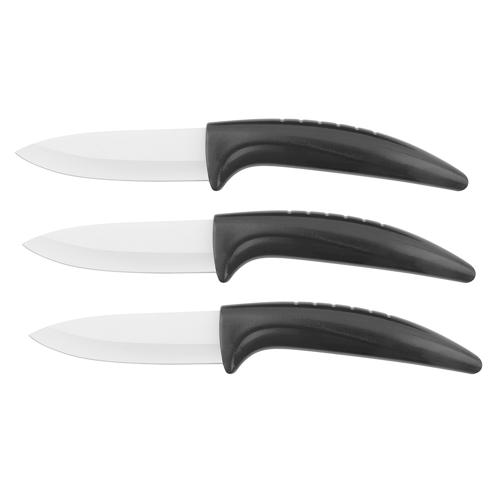 3-teiliges Keramik-Messerset - schwarz-weiß