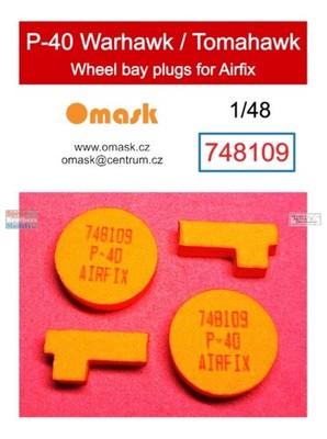 OMK748109 1:48 Omask Wheel Bay Plugs - P-40 Warhawk / Tomahawk (AFX kit)