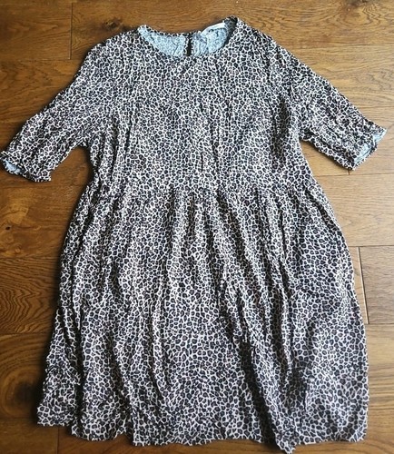 TU - KURZES KLEID MIT LEOPARDENMUSTER - GR. 20 - BRAUN / BEIGE