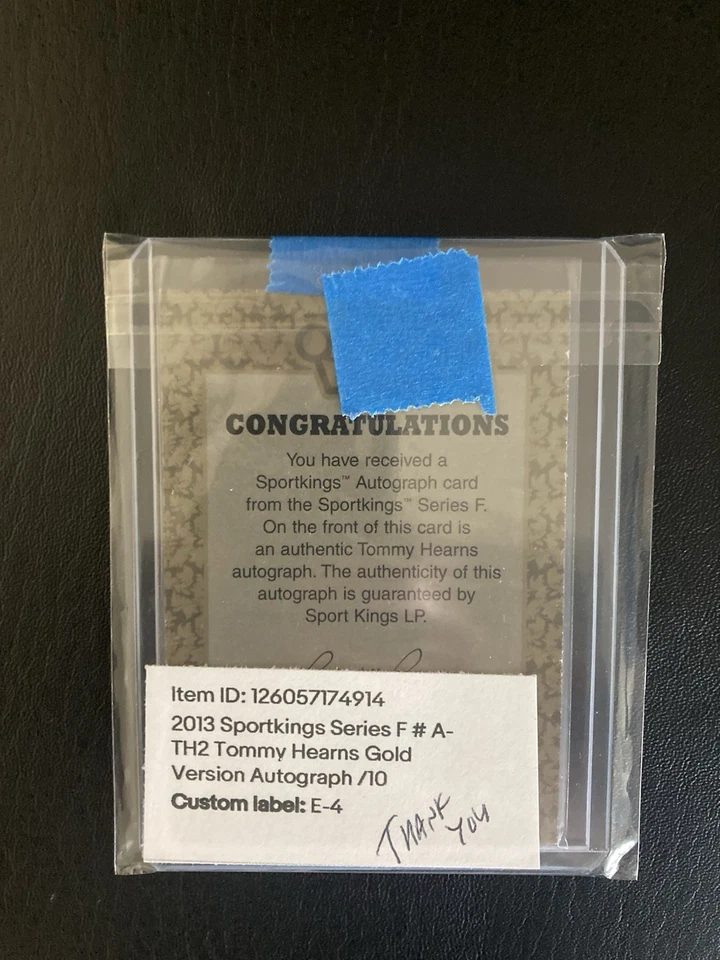 2013 Sportkings Thomas Hearns Gold Boxing Autograph Card - Image 2 of 2