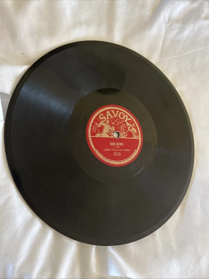 Herbie Fields Hot Seven-RUN DOWN/ CAMP MEETING -Savoy 591-78 RPM- VG Foto 2 de 4