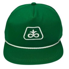 Vintage K-Products Pioneer Seed Green Rope Hat Snapback Made in USA Farm Cap