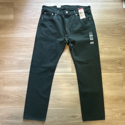 Levi's Men's Dark Green Dark Wash Denim Jeans Straight Regular Fit Mid Rise