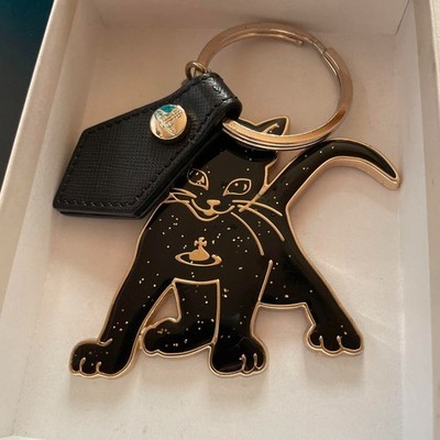 Vivienne Westwood Kitten Key Ring, Cat, Black Fashion Accessories
