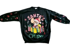 Vintage 1990s Santa s Helper Christmas Mouse sweatshirt Medium