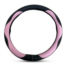 Pink 15 Pu Leather Steering Wheel Cover Non Slip Universal Car Interior Acce Pink 15 Pu Leather Steering Wheel Cover Non Slip Universal Car Interior Acce