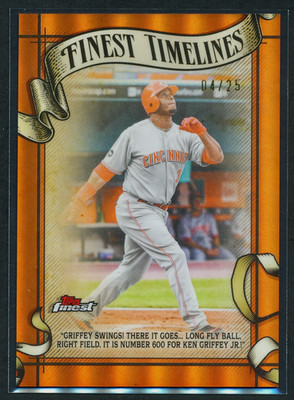 Ken Griffey Jr 2026 Topps Finest Timelines Orange Refractor /25 Cincinnati Reds