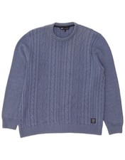 Crew Clothing Mens Crew Neck Jumper Sweater Large Blue Cotton AK20