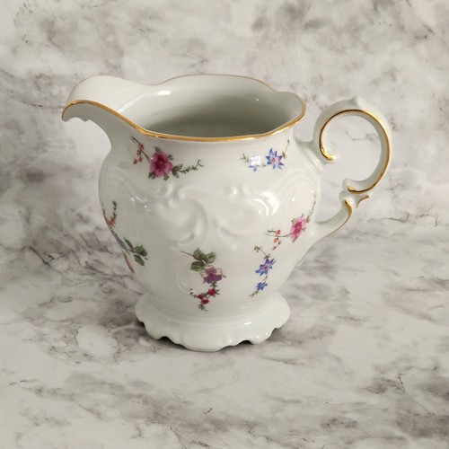 Walbrzych Sheraton Rose Creamer W/ Gold Trimming Porcelain Made in Poland - Picture 1 of 17