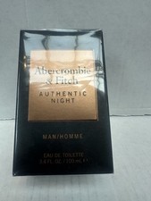 Abercrombie  Fitch AUTHENTIC NIGHT Homme Eau de Toilette - 3.4oz - NIB
