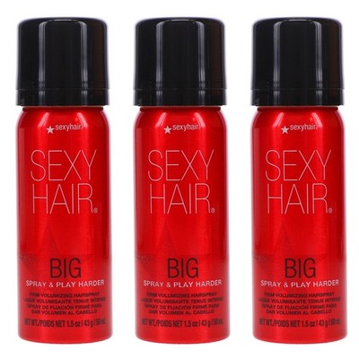 Sexy Hair Big Spray & Play Harder Firm Volumizing Hairspray 1.5 oz 3 Pack