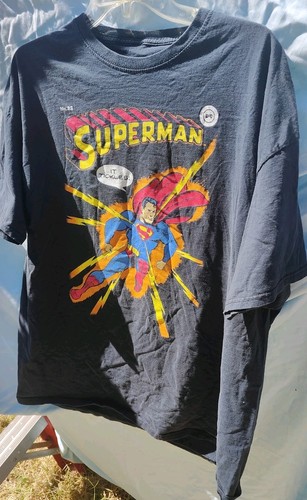 SUPERMAN DC n.32 FUMETTI T-shirt stile vintage nera maglietta uomo XXL - Foto 2 di 11