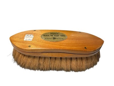 Vintage Wright Bernet Charger Horse Brush White Bleached Fibre USA Western