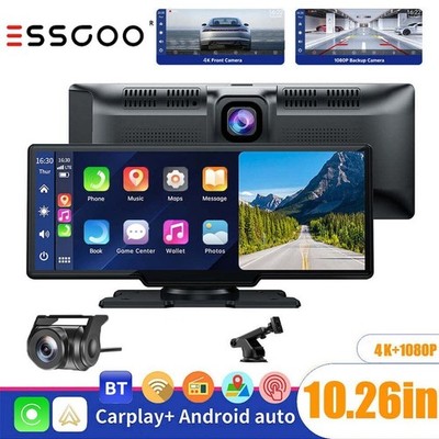 10,2'' Tragbares 4K Touchscreen Autoradio kabellos Apple Car Play Android Auto BT