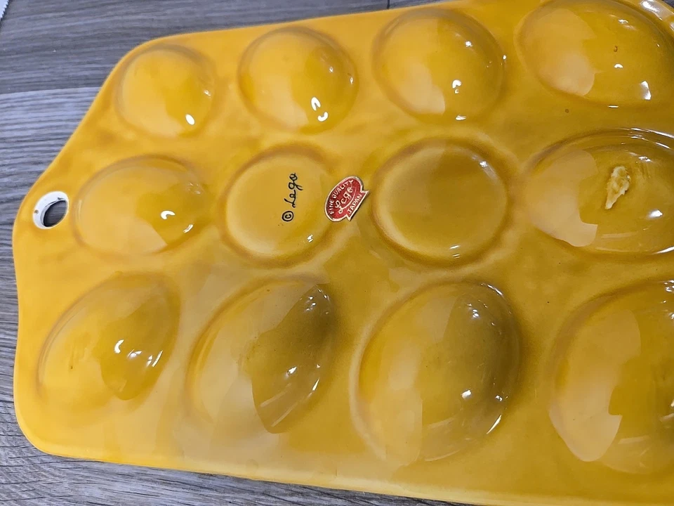 Bandeja de plato de huevo de colección años 60 plato dorado MCM Lego Japón decoración de granja Foto 4 de 4