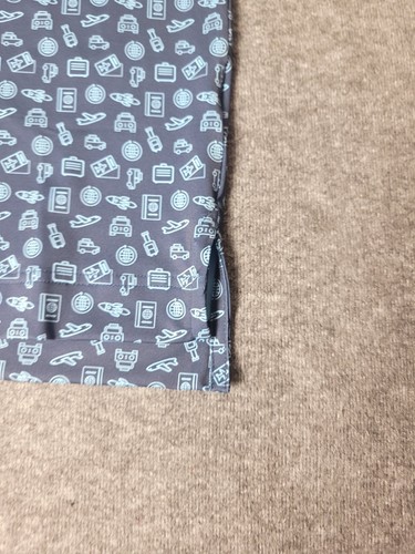 Footjoy Lisle Men's Golf Polo Size S Travel Print Self Collar Blue Short Sleeve - Picture 3 of 9
