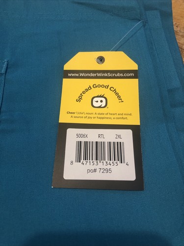 Wonder Wink Nurses Medical Scrub Pants Teal Blue 2XL NEW w Tags - Picture 2 of 2