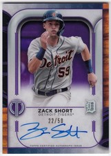 2022 Topps Tribute Autographs Purple ZACK SHORT #TA-ZSH #22/50 Tigers RC Auto