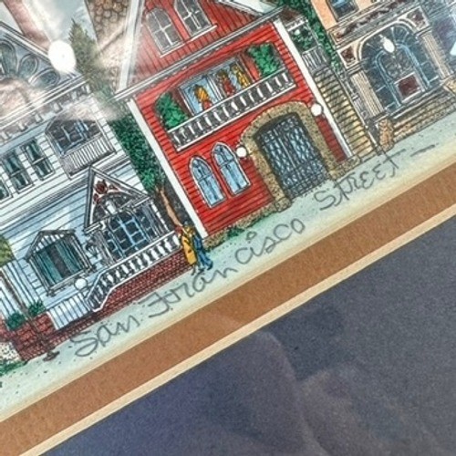 1984 Gus C. Bayz Signed Framed LTD ED Hand-Colored Etching San Francisco 14/500