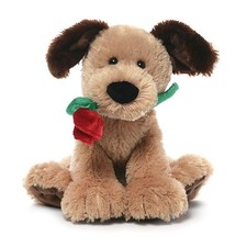 Gund Deangelo Valentine's Day Dog with Rose Stuffed Animal Plush NEW with Tags