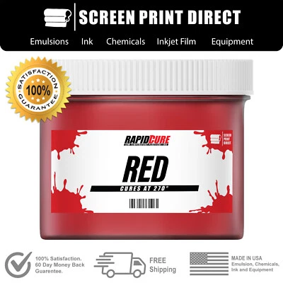 ECOTEX® SCREEN PRINT DIRECT™ RAPID CURE Red - Low Temperature Cure Plastisol Ink For Screen Printing - All Sizes