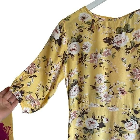 Faithfull the Brand Jeanette 连衣裙,Jasmin 黄色 Pomeline 花卉,尺寸 2 — 第 2/4 张图片