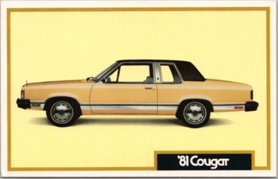 1981 MERCURY COUGAR Automobile Advertising Postcard ''12% Annual Percentage Rate''