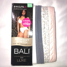 Bali 3 1 Bonus Pack Comfort Luxe Hi-Cut Panties Assorted Sz 8 K883B6 