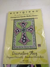 FLAG EVERGREEN SUEDE REFLECTIONS Double Sided 29X43 One Cool Cross