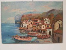 QUADRO CLASSICO D'AUTORE SCIACCA  DIPINTO A MANO olio su tela ITALIANO 60X90