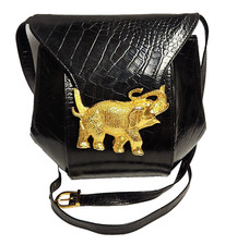 Valerie Ann Alligator Embossed Shoulder Crossbody Bag Gold Elephant Hardware Usa