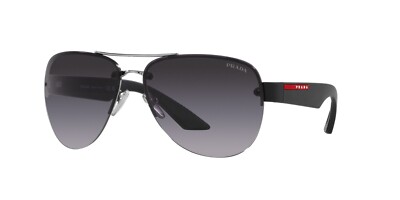 Prada Linea Rossa PS 55YS Silver/Grey Shaded (1BC-09U) Sunglasses