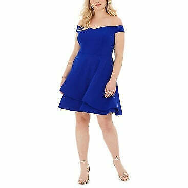 B Darlin trendiges schulterfreies A-Linien-Kleid in Übergröße - Bild 2 von 9