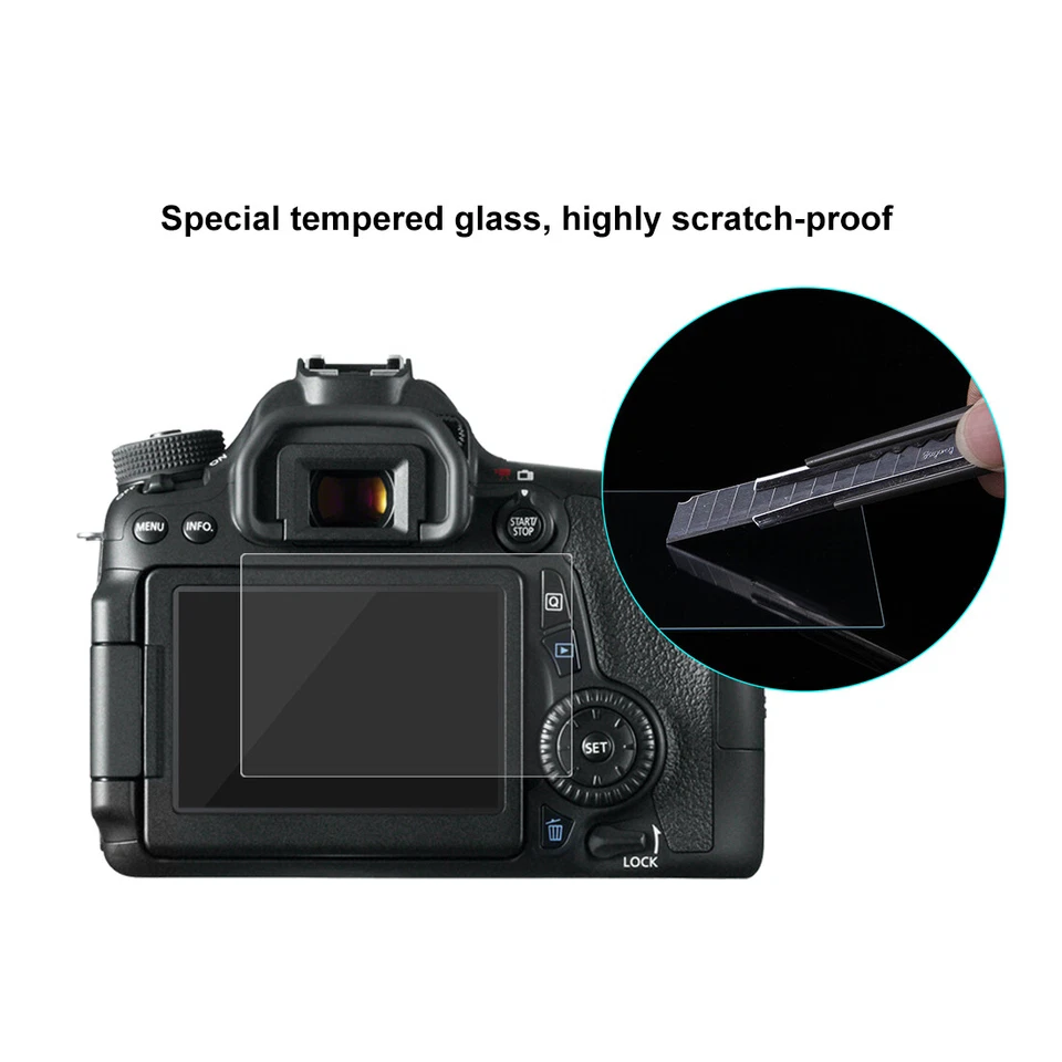 For Canon EOS 650D/70D/700D/750D/760D/80D Tempered Glass Screen Protector Film - Image 3 of 4