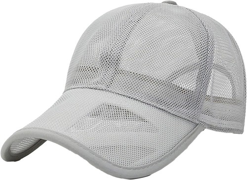 Men Women Summer Mesh Baseball Cap Adjustable Breathable Medium-Large, Gray