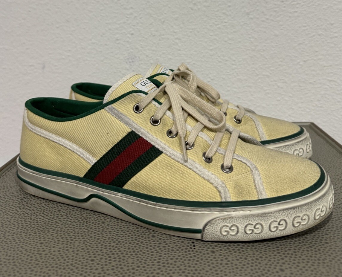 Gucci 1977 Tennis Butter Cotton Sneakers Mens 9 Shoes Retro  display picture 2