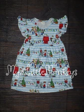 NEW Boutique Christmas Snoopy Charlie Brown Peanuts Girls Sleeveless Dress