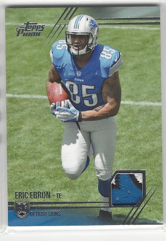 ERIC EBRON RC 2014 Topps Prime 3 Color Jersey Patch Rookie Detroit Lions