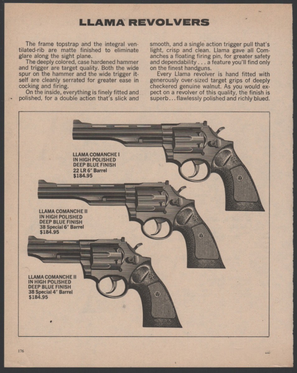 1979 LLAMA Comanche I .22, II .38 special, III .357 magnum