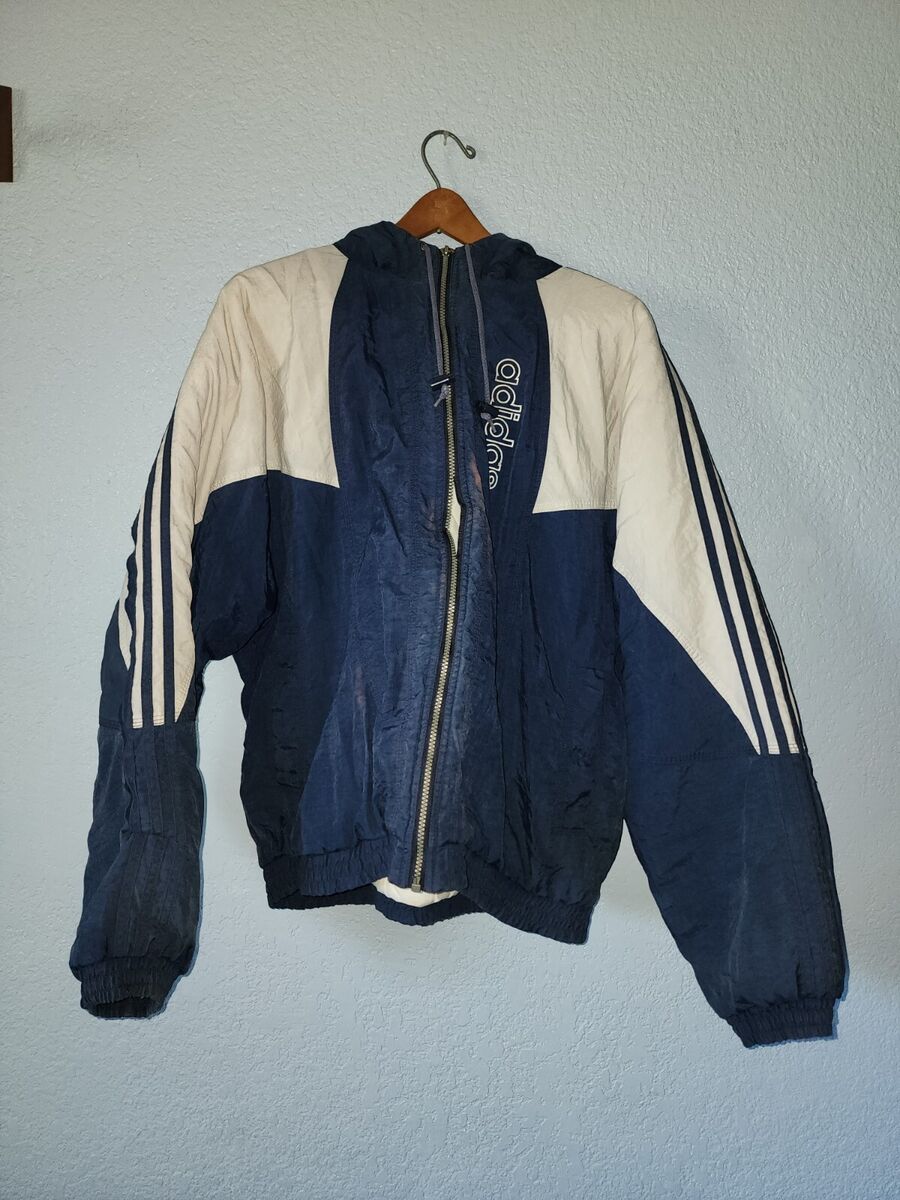 VTG 90s Adidas Big Trefoil Logo Winter Hooded Coat Jacket L VTG 90s Adidas Big Trefoil Logo Winter Hooded Coat Jacket L
