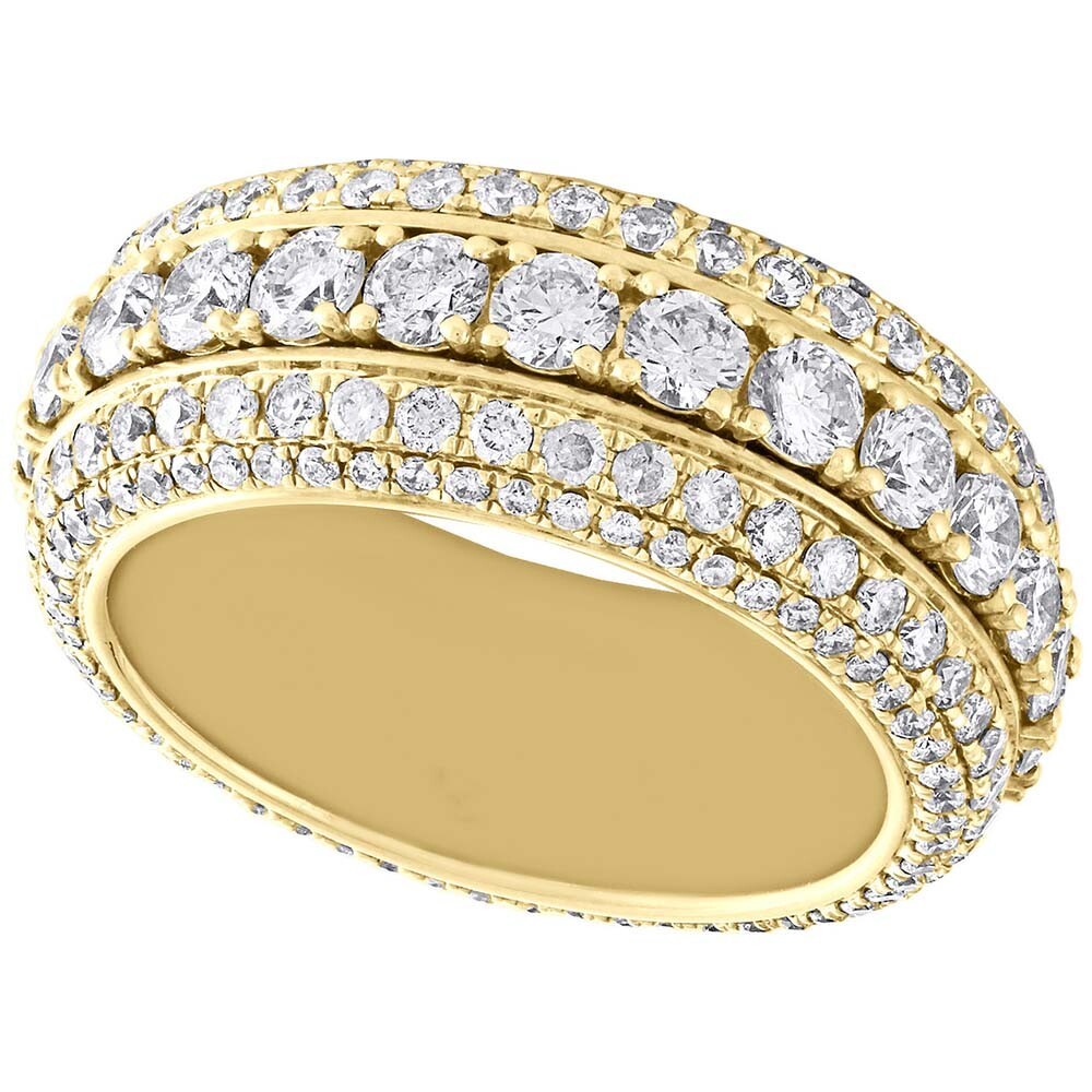 Statement Band Men's Ring 5.12 Ctw D/FL Real Moissanite 14K Two-Tone Gold Plated
